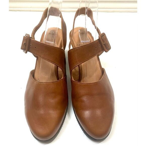 BeautiFeel Leather Slingback Heels - Picture 1 of 10